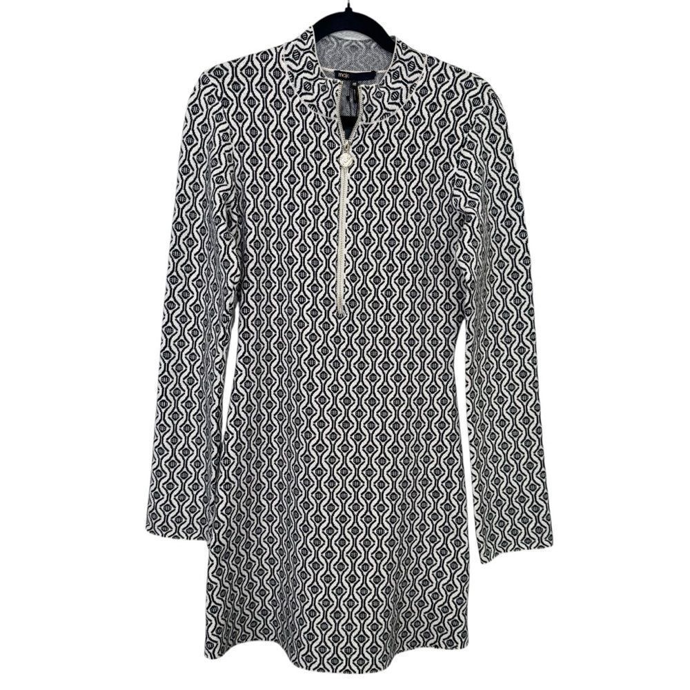 Maje Monochrome Patterned Mini Dress - Picture 6 of 12